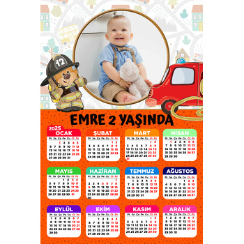 İtfaiyeci Ayıcık Temalı Takvim Magnet