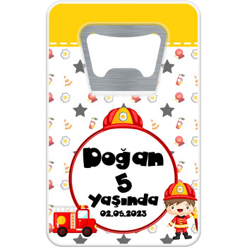 İtfaiyeci Çocuklar Temalı Dikdörtgen Magnet Açacak