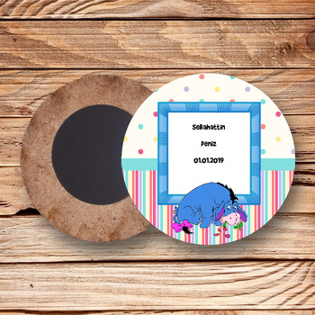 İyor Temalı Ahşap Daire Magnet