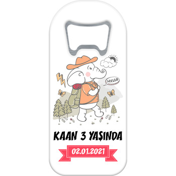 İzci Fil Beyaz Fon Temalı Uzun Magnet Açacak