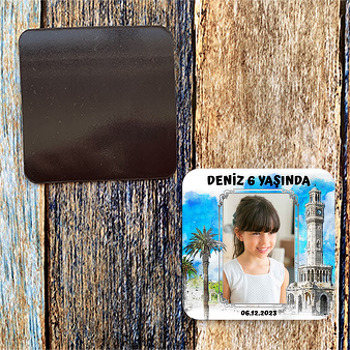 İzmir Saat Kulesi Temalı Doğum Günü Magnet
