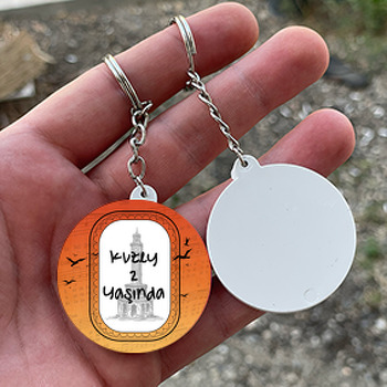 İzmir Temalı Daire Plastik Anahtarlık