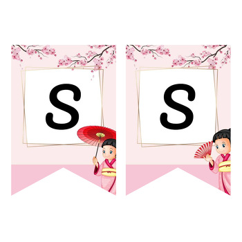Japon Sakura Çiçekleri Temalı Flama Banner