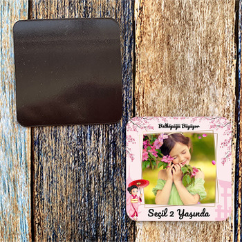 Japon Sakura Çiçekleri Temalı Resimli Doğum Günü Magnet