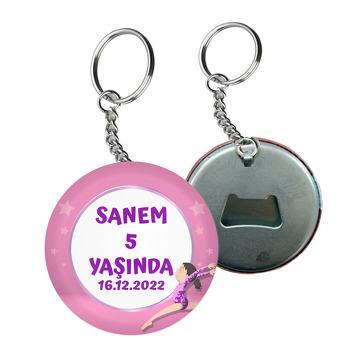 Jimnastik Temalı Arkası Açacak Anahtarlık