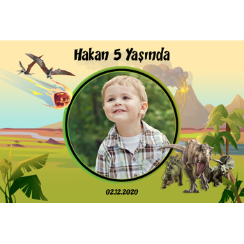 Jurassic World Dinozorlar Temalı Doğum Günü Magnet
