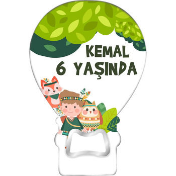 Kabile Şefi Çocuk Temalı Balon Ahşap Magnet 