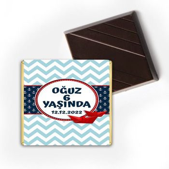 Kağıt Gemi ile Denizci Temalı Çikolata Sargısı
