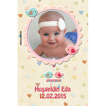 Kalp Desenli Hoşgeldin Bebek Magnet