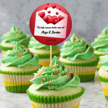 Kalp Mektubu Temalı Parti Kürdan Süs