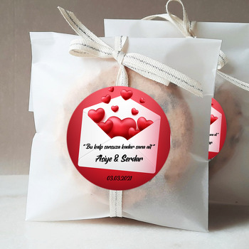 Kalp Mektubu Temalı Sticker