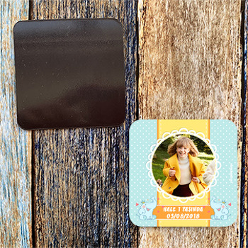 Kalpli Fil Temalı Doğum Günü Magnet