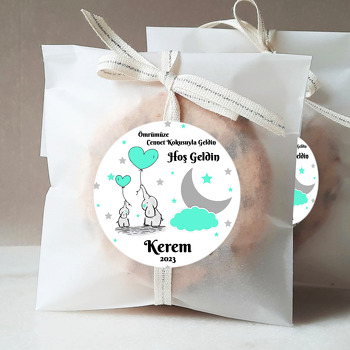 Kalpli Filler Mint Yeşili Yıldızlar Temalı Sticker
