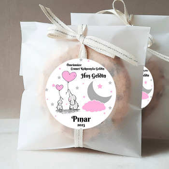 Kalpli Filler Pembe Yıldızlar Temalı Sticker