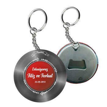 Kalpli Plak Temalı Arkası Açacak Anahtarlık