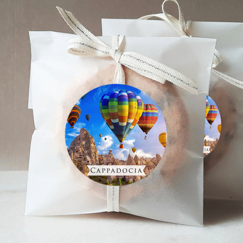 Kapadokya Balonlar ile Şehirler Temalı Sticker