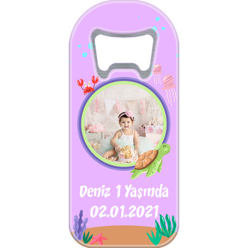 Kaplumbağa ve Yengeç ile Lila Deniz Temalı Uzun Magnet Açacak