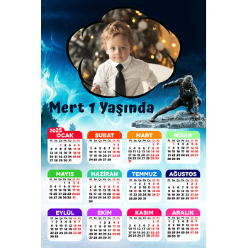 Kara Panter Temalı Takvim Magnet