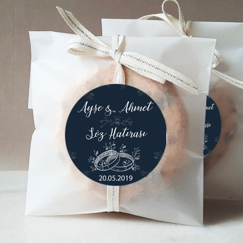 Karakalem Yüzük Temalı Söz Nişan Nikah Sticker