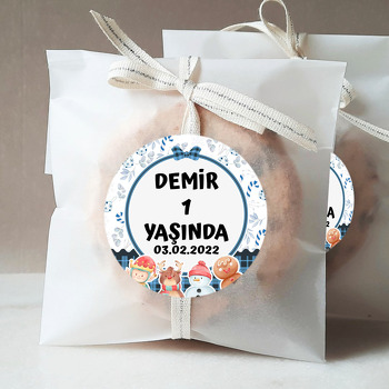Kardan Adam ile Mavi Yılbaşı Temalı Sticker