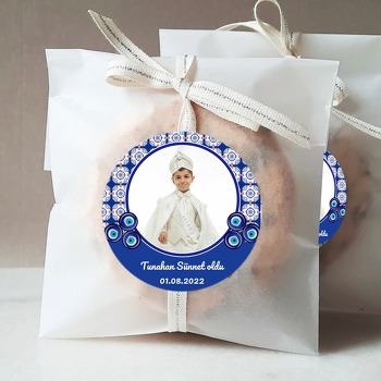 Kare Çini Desen ile Nazarlıklı Sünnet Temalı Sticker