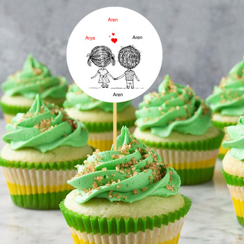 Karikatür Şeklinde Çift Temalı Söz Nişan Nikah Kürdan Süs