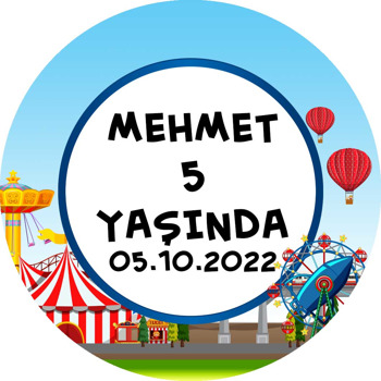 Karnaval Temalı Akrilik Daire Magnet
