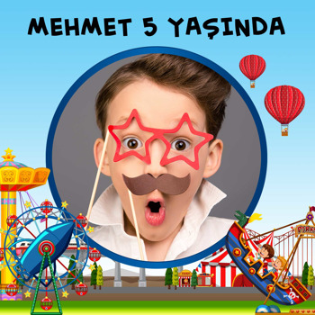 Karnaval Temalı Kare Doğum Günü Parti Afiş