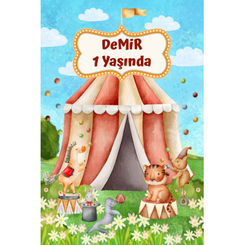 Karnavalda Sevimli Hayvanlar Temalı Doğum Günü Afiş