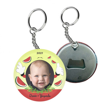 Karpuz Dilimleri Temalı Arkası Açacak Anahtarlık