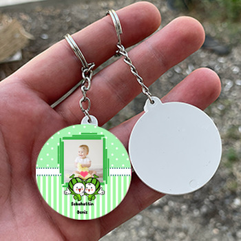 Karpuz Temalı Resimli Daire Plastik Anahtarlık