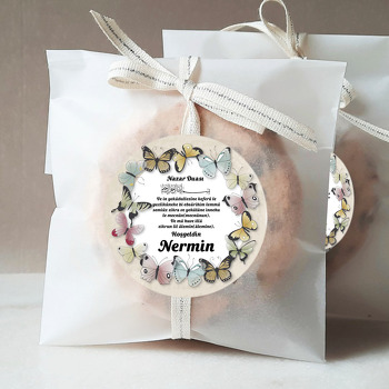 Kelebek Çerçeve ile Nazar Duası Temalı Sticker