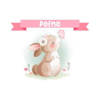 Kelebek ile Tavşan Temalı Plastik Doğum Günü Magnet