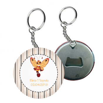 Kelebek Temalı Arkası Açacak Anahtarlık