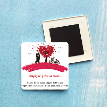 Kına Gecesi Plastik Kare Magnet