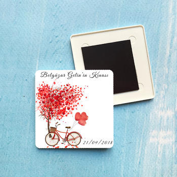 Kına Gecesi Plastik Kare Magnet