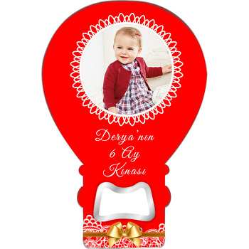 Kırmızı 6 Ay Kınası Temalı Balon Magnet Açacak