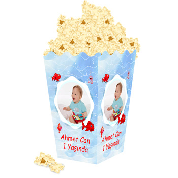 Kırmızı Balık Temalı Popcorn Kutusu