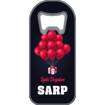 Kırmızı Balonlar ile Hediye Paketi Temalı Uzun Magnet Açacak