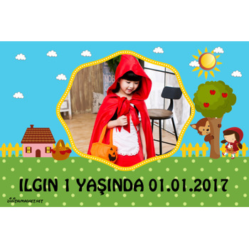 Kırmızı Başlıklı Kız Temalı Plastik Magnet