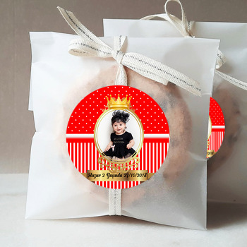 Kırmızı Beyaz Gold Çerçeveli Temalı Resimli Sticker