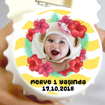 Kırmızı Çiçek Temalı Resimli Kapak Şekilli Magnet Açacak