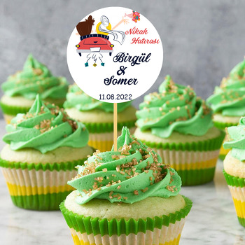 Kırmızı Gelin Arabası Temalı Parti Kürdan Süs