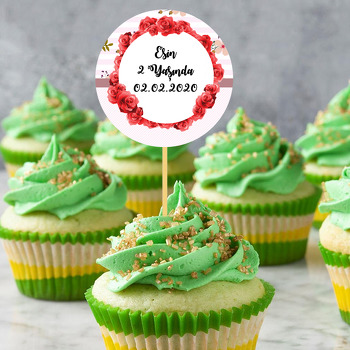 Kırmızı Gül Temalı Kürdan Süs