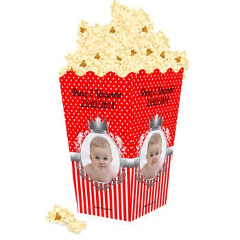 Kırmızı Gümüş Temalı Popcorn Kutusu