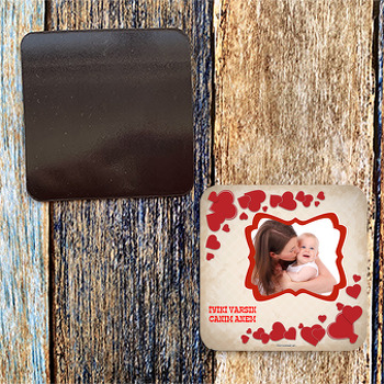 Kırmızı Kalpli Magnet