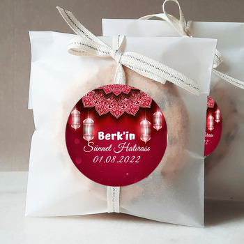 Kırmızı Kandil Işıkları ve Mandala ile Sünnet Temalı Sticker