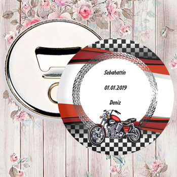 Kırmızı Motorsiklet Temalı Magnet Açacak