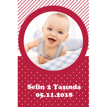 Kırmızı Puantiyel Temalı Doğum Günü Magnet