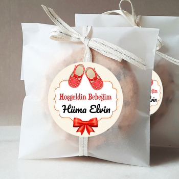 Kırmızı Rugan Bebek Ayakkabısı Temalı Sticker